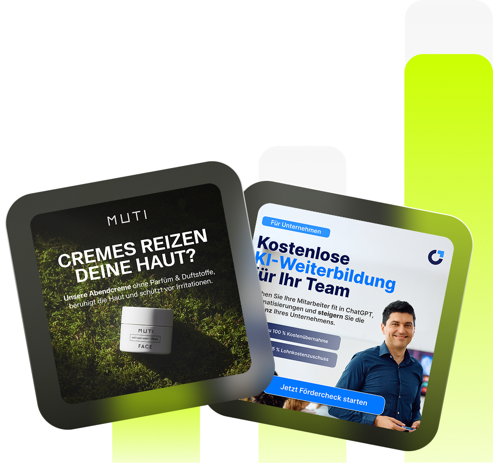 High Impact Creatives Beispiele vom Adcollective der besten Meta Paid Social Ads Agentur für Werbung auf Instagram und Facebook Performance Marketing Agentur Berlin